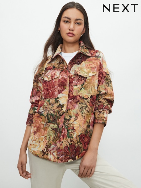 Večbarvna cvetlična - Tapestry Long Sleeve Shacket (F40998) | € 54