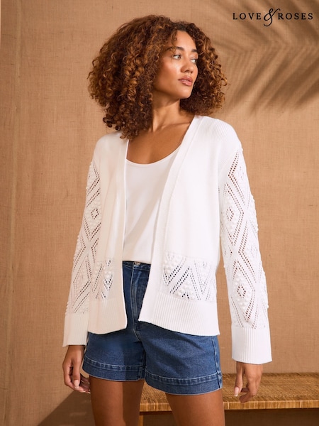 Love & Roses Bobble Stitch Cardigan (F41058) | € 58