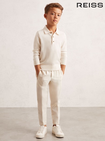 Reiss Snow Trafford 4-9 yrs Merino Wool Polo Shirt (F41074) | AED245