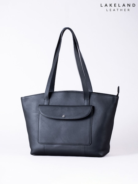 Lakeland Leather Black Temple Tote Bag (F41109) | $131
