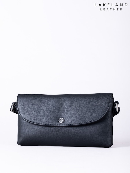 Lakeland Leather Black Mini Tawns Flapover Bag (F41111) | $70