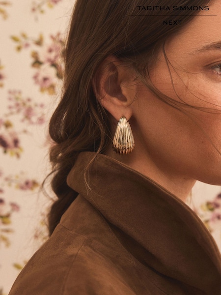 Gold Tone Tabitha Simmons x Next Copper Ridged Hoops Earrings (F41160) | € 49