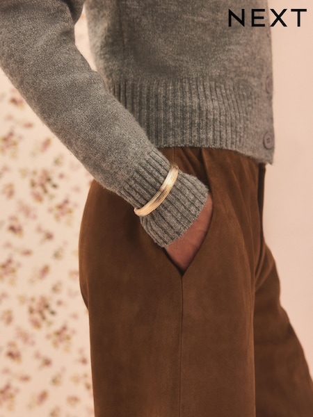 Gold Tone Tabitha Simmons x Next Bella Ridged Cuff Bracelet (F41161) | €44