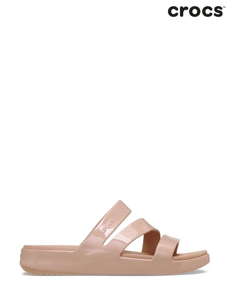 Crocs Pink Getaway Patent Strappy Sandals (F41170) | R$ 445
