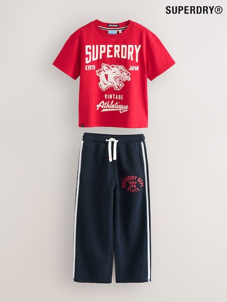 Superdry Red Navy T-Shirt and Joggers Set (F41194) | €43 - €48