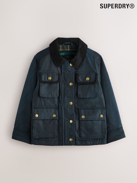 Superdry Navy Wax Jacket (F41295) | AED379 - AED390