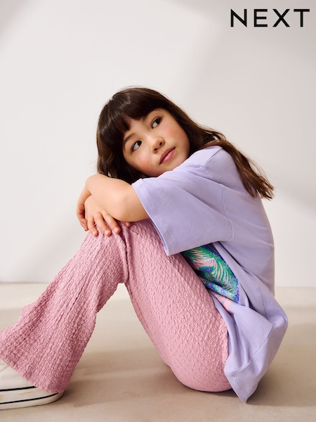 Pink Textured Flared Leggings (3-16yrs) (F41354) | AED51 - AED81