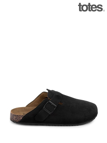 Totes Black Ladies Microsuede Clogs (F41407) | ₪161