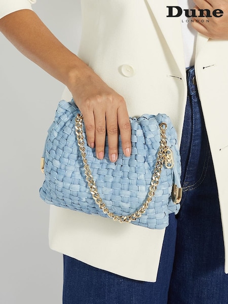 Dune London Blue Primrose S Small Woven Drawstring Bag (F41414) | OMR83