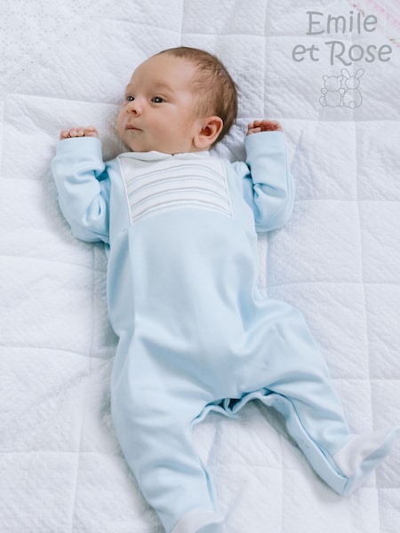 Emile Et Rose 100% Cotton All-In-One With Pleated Inset Yoke & Feather Stitch Emb (F41423) | €50