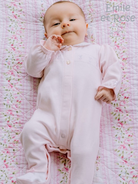Emile Et Rose Pink Front Open 100% Cotton All-In-One (F41446) | €51