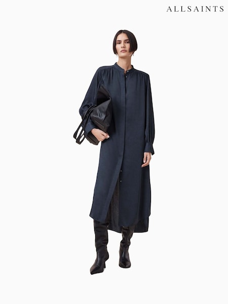 AllSaints Blue Aggie Shirt Dress (F41459) | €228