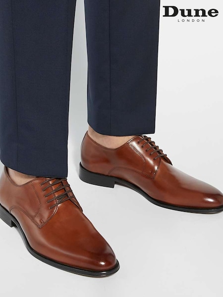 Dune London Brown Salisbury Classic Derby Patent Shoes (F41536) | R$ 1,670