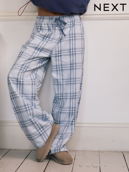 Blue Check Flannel Pyjama Bottoms (F41586) | €28