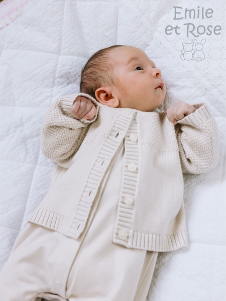Emile Et Rose Natural True Knit Baby 100% Cotton Cardigan (F41590) | €41