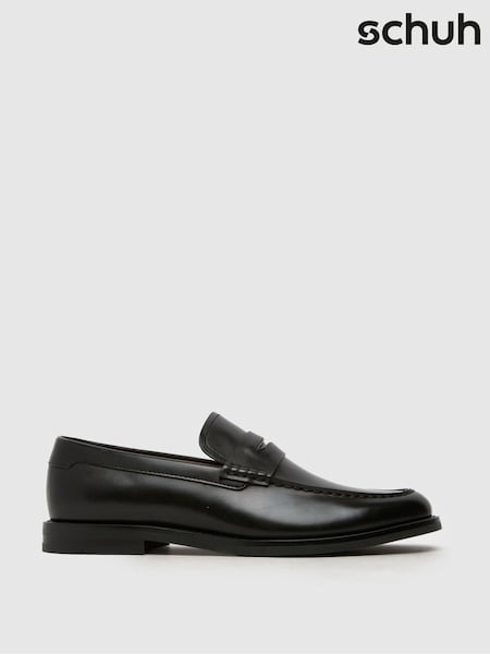 Schuh Richard Leather Black Loafers (F41606) | €86