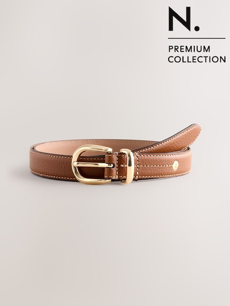 Tan Brown Premium Made In Italy Leather Belt (F41667) | R$ 225