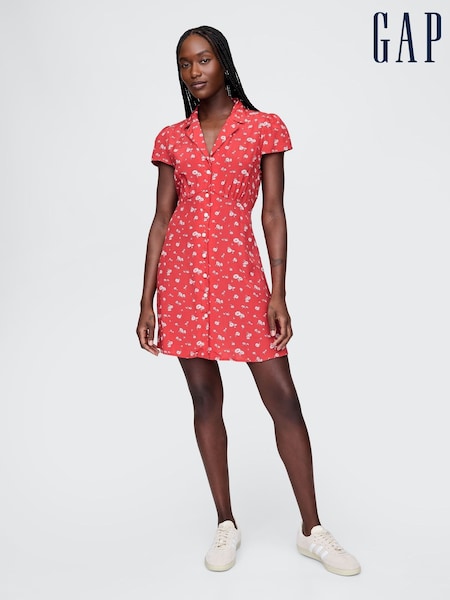 Punainen - Gap Crepe Floral Mini Dress (F41676) | €79