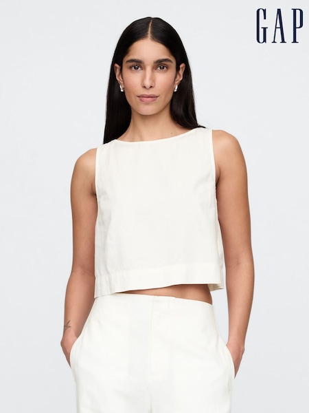 Alb - Gap Heavyweight Lenjerie de pat-Blend Shell Vest (F41717) | 261 LEI