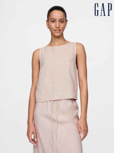 Gap Beige Heavyweight Linen-Blend Shell Vest (F41734) | €40