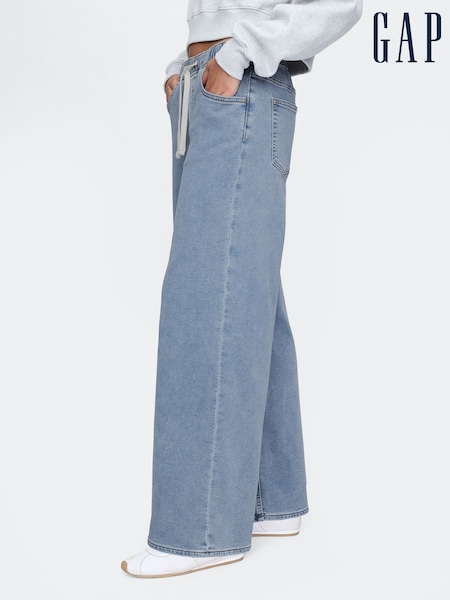 Gap Light Blue Mid Rise Knit Easy Baggy Jeans (F41760) | €66