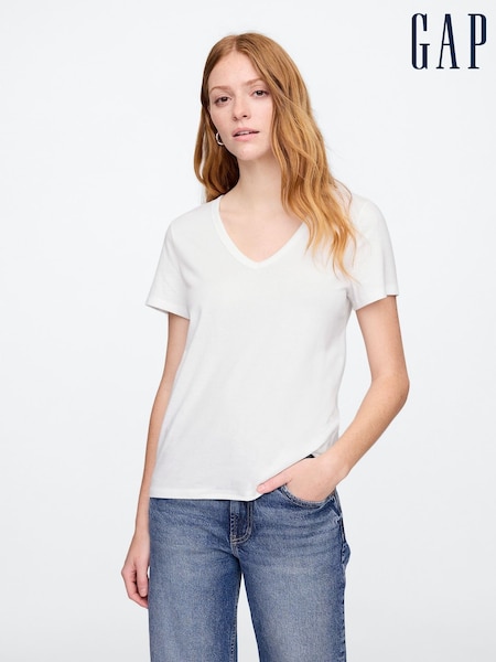Weiß - Gap Favoriten Kurzarm-T-Shirt aus Baumwolle (F41787) | 18 €
