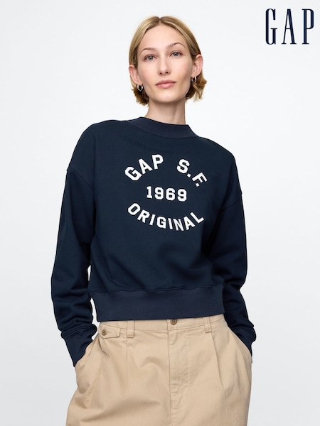 Sininen - Gap Logo 1969 Pyöreä kaula-aukko Nilkkapituiset housut Collegepaita (F41790) | €71