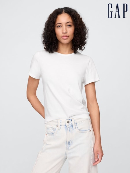 Valkoinen - Gap Suosikit Cotton Lyhyt hiha T-paita (F41792) | €19