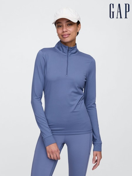 Синий - Gap Quarter Zip Long Sleeve Jacket (F41795) | €46