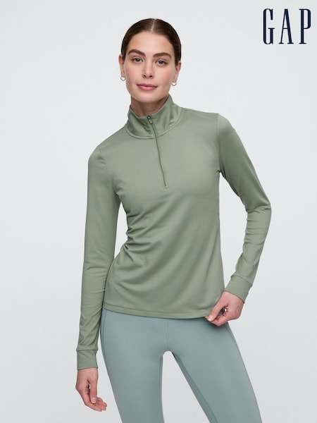 Зеленый - Gap Quarter Zip Long Sleeve Jacket (F41806) | €46