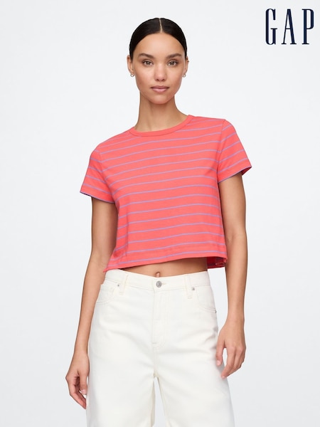 Gap Red & Purple Organic Cotton VintageSoft Cropped T-Shirt (F41845) | kr257