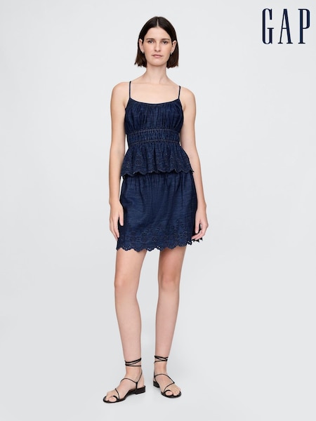 Sininen Denim - Gap Smocked Mini Hameet (F41849) | €63