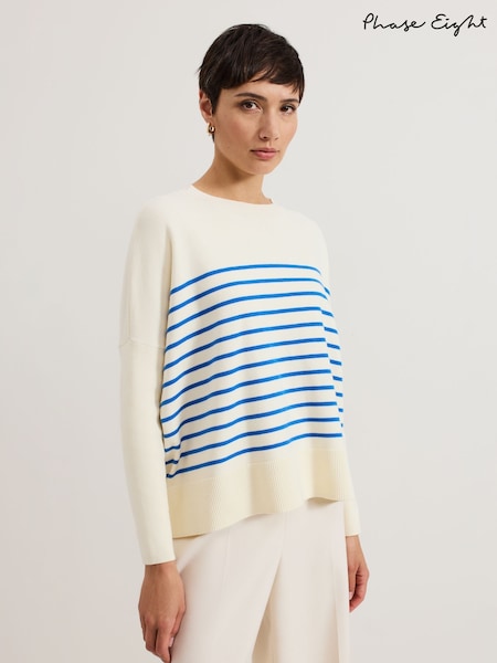 Phase Eight Blue Sadie Stripe Jumper (F41862) | €101