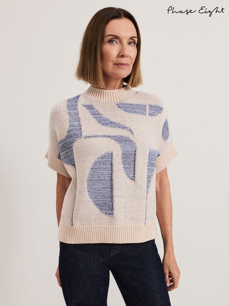 Phase Eight Blue Sara Geo Tabard T-Shirt (F41914) | ₪397