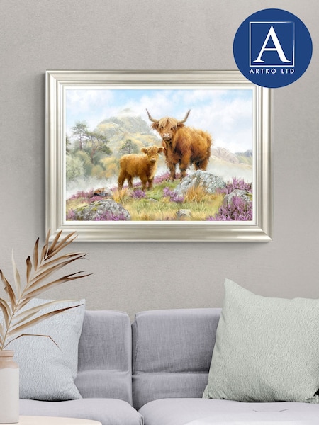 Artko Gold Highland Cows by Macneil Framed Art (F41929) | €163