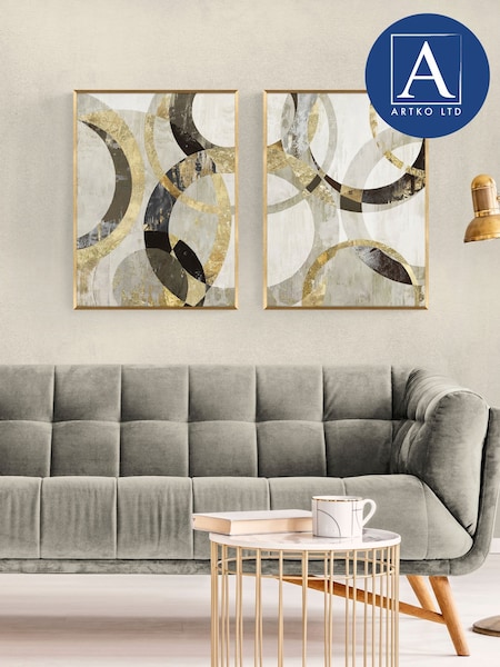 Artko Gold Overlaps Set of 2 by Tom Reeves Framed Art (F41958) | €171