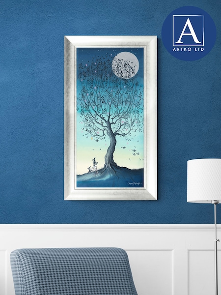 Artko Silver Moon and Stars II by Catherine J Stephenson Framed Art (F41961) | €150