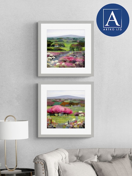 Artko Grey Heather Hill  Time For Cherry Bloosom Set of 2 by Framed Art (F41962) | €116