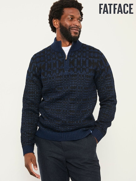 FatFace Navy Blanket Half Neck Knitted Jumper (F42000) | €98