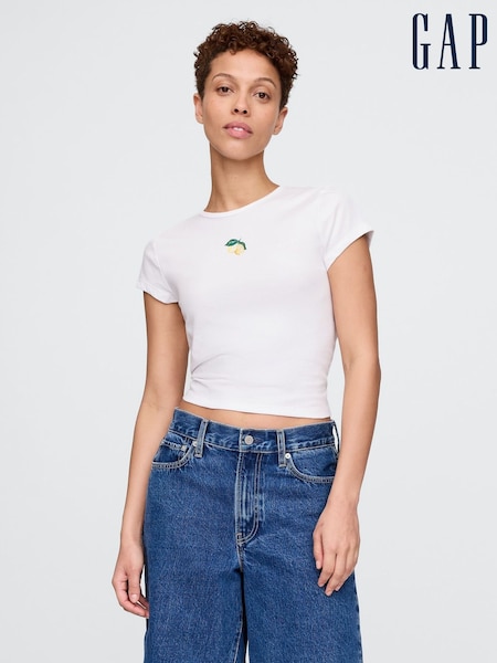 Valkoinen sitruuna - Gap Nilkkapituiset housut Graphic T-paita (F42002) | €25