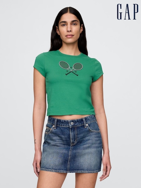 Gap Green Cropped Graphic T-Shirt (F42010) | €18.50