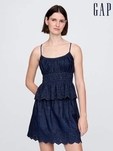 Gap Blue Denim Smocked Cami Top (F42011) | €46