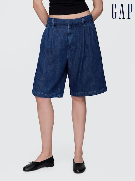Dunkelblau - Gap 365 UltraSoft Longline-Hosenshorts mit hoher Taille (F42015) | 61 €