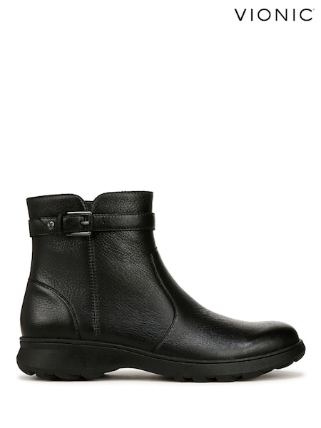 Vionic Redding Regular Fit Leather Ankle Black Boots (F42080) | 250 €