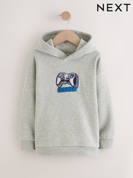 Grey Embroidery Car Older Boys Graphic Print Cross-Over Hoodie (3-16yrs) (F42181) | €22 - €29