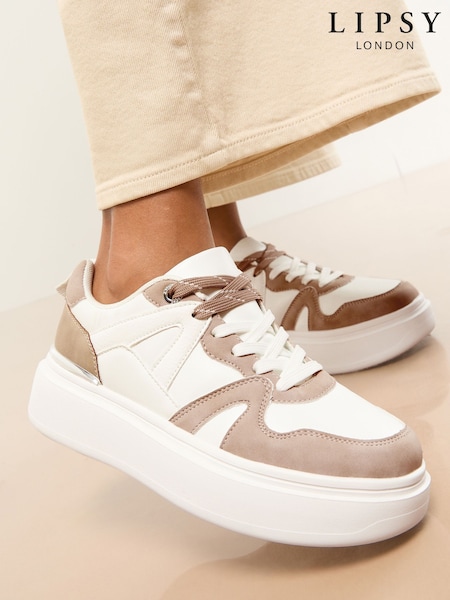 Lipsy Camel Faux Suede Chunky Platform Sports Trainer (F42189) | €65