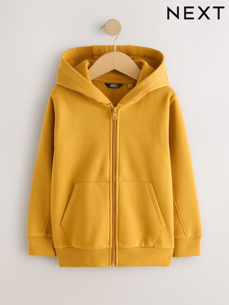 Ochre Yellow Zip Through Plain Zip Through Hoodie (3-16yrs) (F42207) | 69 QAR - 99 QAR
