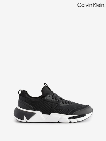 Calvin Klein Black Low Top Lace Up Knit Trainers (F42216) | €200