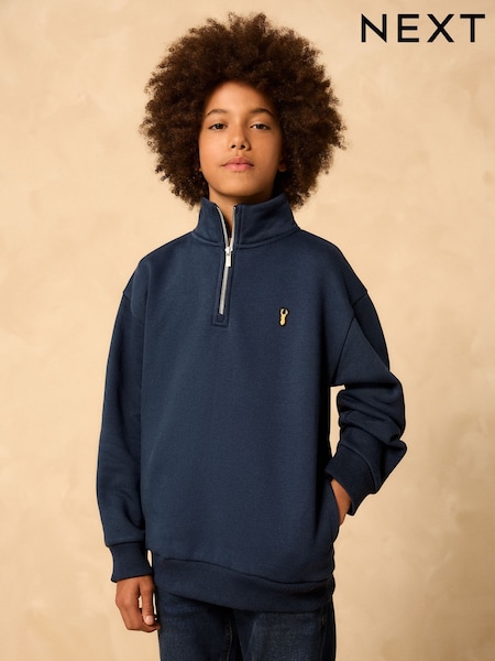 Azul marino - Zip Neck Sweatshirt (3-16yrs) (F42229) | 19 € - 26 €