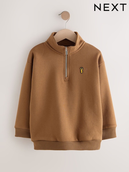Tan Brown Zip Neck Sweatshirt (3-16yrs) (F42244) | 69 QAR - 94 QAR